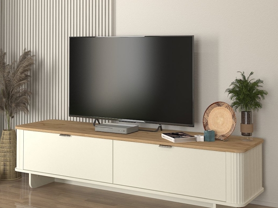 ΕΠΙΠΛΟ ΤΗΛΕΟΡΑΣΗΣ BOHEMA MEGAPAP ΧΡΩΜΑ IVORY - SEPET OAK 180X47X45,6ΕΚ.