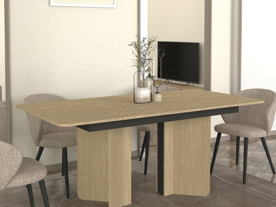 ΤΡΑΠΕΖΙ LAVA MEGAPAP ΧΡΩΜΑ ROTA OAK - ΑΝΘΡΑΚΙ 180X90X76,8ΕΚ.