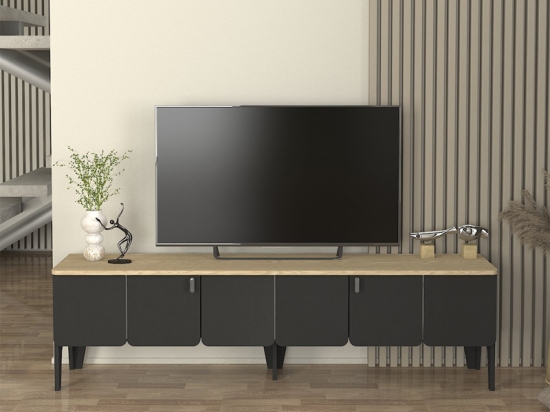 ΕΠΙΠΛΟ ΤΗΛΕΟΡΑΣΗΣ PEDRO MEGAPAP ΧΡΩΜΑ ΑΝΘΡΑΚΙ - ROTA OAK 180X35X50,7ΕΚ.