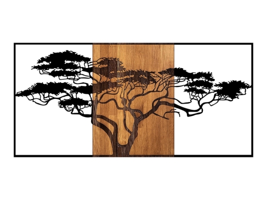 ΔΙΑΚΟΣΜΗΤΙΚΟ ΤΟΙΧΟΥ ACACIA TREE MEGAPAP ΞΥΛΙΝΟ - ΜΕΤΑΛΛΙΚΟ ΧΡΩΜΑ ΚΑΡΥΔΙ - ΜΑΥΡΟ 147X3X70ΕΚ.