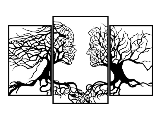 ΔΙΑΚΟΣΜΗΤΙΚΟ ΤΟΙΧΟΥ TREE LOVE MEGAPAP ΜΕΤΑΛΛΙΚΟ ΧΡΩΜΑ ΜΑΥΡΟ 116X71ΕΚ.