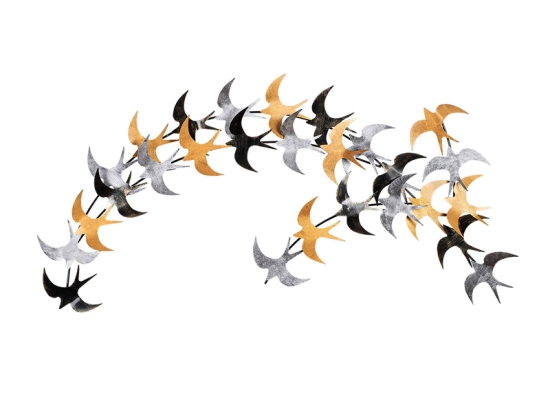 ΔΙΑΚΟΣΜΗΤΙΚΟ ΤΟΙΧΟΥ BIRDS MEGAPAP ΜΕΤΑΛΛΙΚΟ ΧΡΩΜΑ ΜΑΥΡΟ - BRONZE - ΑΣΗΜΙ 137X62ΕΚ.