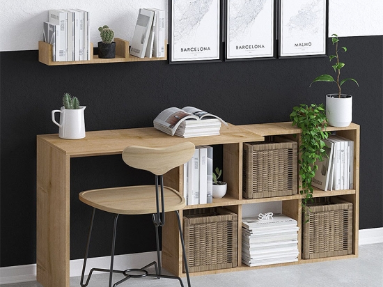 ΓΡΑΦΕΙΟ ΕΡΓΑΣΙΑΣ BLAKE MEGAPAP ΧΡΩΜΑ ΦΥΣΙΚΟ ΟΞΙΑΣ 145X45X74ΕΚ.