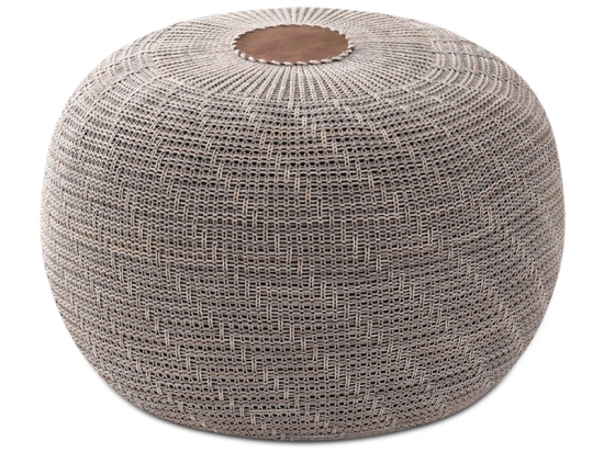 ΣΚΑΜΠΟ - ΠΟΥΦ KNIT MEGAPAP ΠΛΕΚΤΟ ΧΡΩΜΑ ΓΚΡΙ Φ47X35ΕΚ.