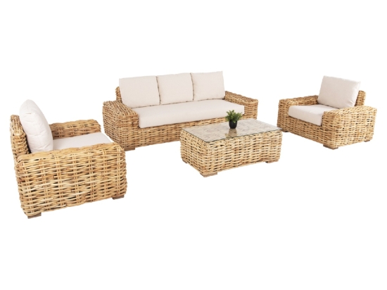 ΣΕΤ ΣΑΛΟΝΙ ΕΞ. ΧΩΡΟΥ 4ΤΜΧ TROPEL HM11939 ΦΥΣΙΚΟ RATTAN-3ΘΕΣΙΟΣ ΚΑΝΑΠΕΣ-2 ΠΟΛΥΘΡΟΝΕΣ-ΤΡΑΠΕΖΙ