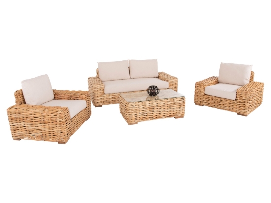 ΣΕΤ ΣΑΛΟΝΙ 4ΤΜΧ TROPEL HM11940 ΦΥΣΙΚΟ RATTAN-2ΘΕΣΙΟΣ ΚΑΝΑΠΕΣ-2 ΠΟΛΥΘΡΟΝΕΣ-ΤΡΑΠΕΖΙ