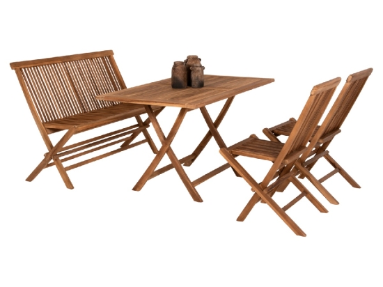 ΣΕΤ ΤΡΑΠΕΖΑΡΙΑΣ ΕΞΩΤ. ΧΩΡΟΥ 4ΤΜΧ KENDALL HM11953 ΜΑΣΙΦ ΞΥΛΟ TEAK ΦΥΣΙΚΟ