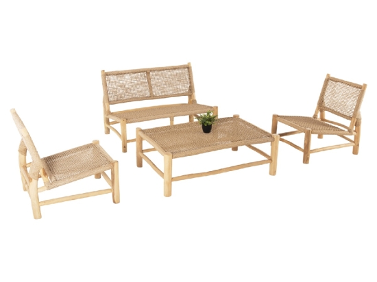 ΣΑΛΟΝΙ ΕΞΩΤ. ΧΩΡΟΥ 4ΤΜΧ LONDER HM11957 ΜΑΣΙΦ TEAK-ΣΥΝΘ.RATTAN-ΦΥΣΙΚΟ