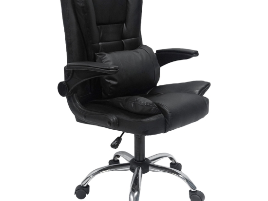 ΚΑΡΕΚΛΑ ΓΡΑΦΕΙΟΥ CANAN HM1201 ΜΑΥΡO PVC-ΜΑΥΡΟ NYLON-ΒΑΣΗ ΧΡΩΜΙΟΥ 66x61x105Υεκ.