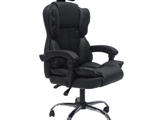 ΚΑΡΕΚΛΑ ΓΡΑΦΕΙΟΥ OCTAVIUS HM1202 ΜΑΥΡΟ PVC & NYLON-ΜΕΤΑΛ.ΧΡΩΜΙΟ ΒΑΣΗ 63x73x129Υεκ