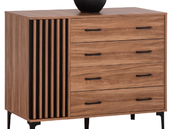 ΣΥΡΤΑΡΙΕΡΑ ΣΕΙΡΑ HARRY HM18009.01 ΜΕΛΑΜΙΝΗ ΦΥΣΙΚΟ ΞΥΛΟΥ-ΜΑΥΡΟ 110x46x87,5Υεκ.
