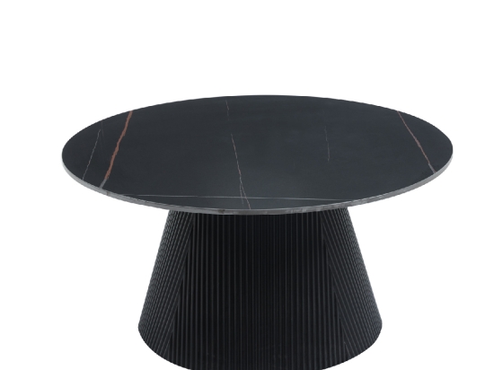 ΤΡΑΠΕΖΙ ΣΑΛΟΝΙΟΥ DUNCAN HM18022.01 ΚΕΡΑΜΙΚΟ TOP-MDF ΒΑΣΗ-ΜΑΥΡΟ Φ80x41Υεκ.