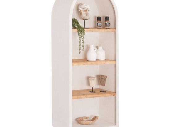 ΡΑΦΙΕΡΑ ΣΕΙΡΑ SANTORINI HM18044 MDF ΥΠΟΛΕΥΚΟ-ΡΑΦΙΑ ΞΥΛΟ ΕΛΑΤΟΥ ΦΥΣΙΚΟ 80x38x188,5Υεκ.