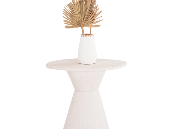 ΤΡΑΠΕΖΙ ΤΡΑΠΕΖΑΡΙΑΣ ΣΤΡΟΓΓΥΛΟ ΣΕΙΡΑ SANTORINI HM18055 MDF ΥΠΟΛΕΥΚΟ ΧΡΩΜΑ Φ77x76Υεκ.