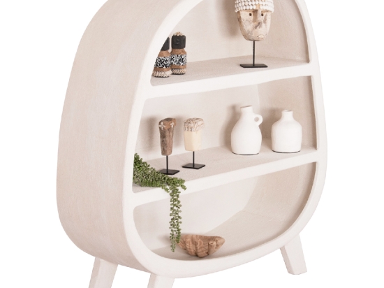 ΡΑΦΙΕΡΑ ΣΕΙΡΑ SANTORINI HM18060.01 MDF ΣΕ ΥΠΟΛΕΥΚΟ ΧΡΩΜΑ 120x38x133Υεκ.