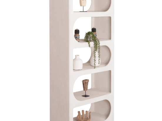 ΒΙΒΛΙΟΘΗΚΗ ΣΕΙΡΑ SANTORINI HM18062 MDF ΣΕ ΥΠΟΛΕΥΚΟ ΧΡΩΜΑ 80x38x180Yεκ.