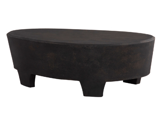 ΤΡΑΠΕΖΙ ΣΑΛΟΝΙΟΥ ΟΒΑΛ ΣΕΙΡΑ SANTORINI HM18066 MDF ΣΕ ΜΑΥΡΟ ΧΡΩΜΑ 100x60x33Υεκ.