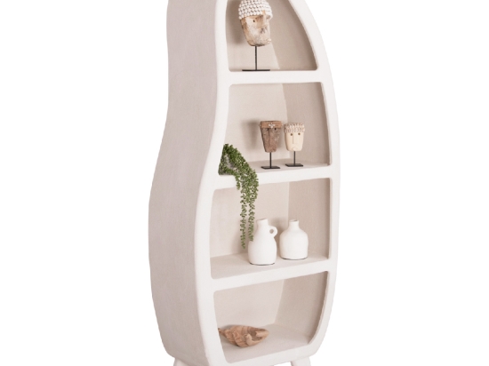 ΡΑΦΙΕΡΑ ΣΕΙΡΑ SANTORINI HM18067 MDF ΣΕ ΥΠΟΛΕΥΚΟ ΧΡΩΜΑ 80x38x196Υεκ.