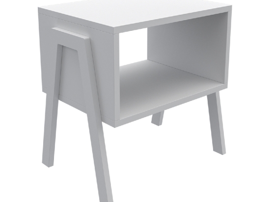 ΚΟΜΟΔΙΝΟ JAKE HM18182.01 ΜΕΛΑΜΙΝΗ ΣΕ ΛΕΥΚΟ 48x35x49Υεκ.