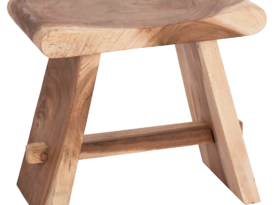 ΒΟΗΘΗΤΙΚΟ ΣΚΑΜΠΟ SADEL HM18294 ΞΥΛΟ SUAR--ΦΥΣΙΚΟ 50x30x45Υεκ.