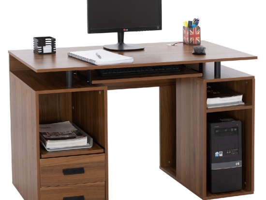 ΓΡΑΦΕΙΟ ΜΕΛΑΜΙΝΗΣ STATUS HM2026.03 WALNUT 120Χ55Χ76 εκ.