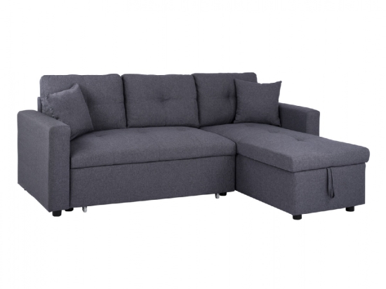 ΚΑΝΑΠΕΣ ΓΩΝΙΑ ΚΡΕΒΑΤΙ WAYNE 224x147x85Υεκ. HM3028.11 ΓΚΡΙ ΥΦΑΣΜΑ