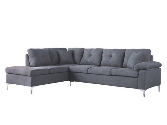 ΚΑΝΑΠΕΣ ΓΩΝΙΑ ΑΡΙΣΤΕΡΗ ZAILA HM3087L ΥΦΑΣΜΑ ΓΚΡΙ 282x197x90 εκ.