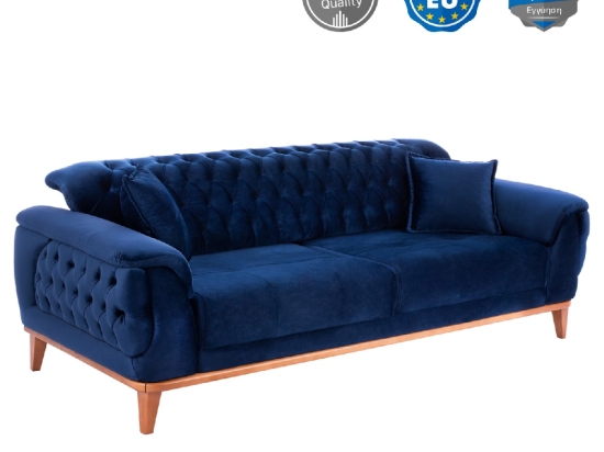 ΚΑΝΑΠΕΣ ΚΡΕΒΑΤΙ BENNINGTON ΤΡΙΘΕΣΙΟΣ ΜΠΛΕ HM3249.18 240x95x80 εκ.