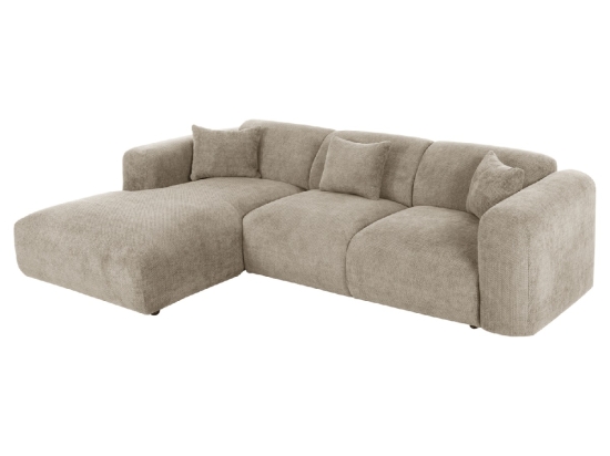 ΚΑΝΑΠΕΣ ΓΩΝΙΑ (ΑΡΙΣΤΕΡΗ) BRICKEN HM3275.01L ΜΠΕΖ ΥΦΑΣΜΑ 110-282x98-160x72Υεκ.