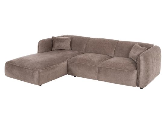 ΚΑΝΑΠΕΣ ΓΩΝΙΑ (ΑΡΙΣΤΕΡΗ) TREAT HM3277.02L ΣΚΟΥΡΟ ΜΠΕΖ ΥΦΑΣΜΑ 270x163x74Υεκ.