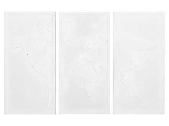 ΠΙΝΑΚΑΣ 3-ΠΤΥΧΟΣ WORLD MAP SANTORINI HM4504 MDF ΣΕ ΥΠΟΛΕΥΚΟ ΧΡΩΜΑ 180x4(πάχος)x120Υεκ.