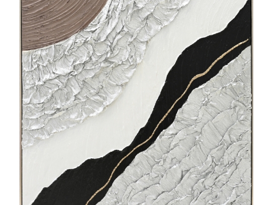 ΠΙΝΑΚΑΣ ΤΟΙΧΟΥ ABSTRACT (ΤΕΤΡΑΓΩΝΟΣ) HM4553.01 ΜΕ ΚΟΡΝΙΖΑ ΜΠΕΖ-ΚΑΜΒΑΣ 82x4.5x82Υεκ