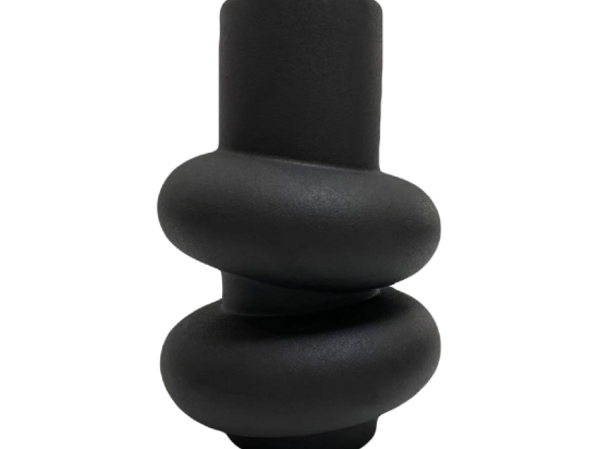 ΕΠΙΤΡΑΠΕΖΙΟ ΚΕΡΑΜΙΚΟ ΔΙΑΚΟΣΜΗΤΙΚΟ ROOK HM4627.02 ΜΑΥΡΟ ΜΑΤ Φ16x25,5Υεκ
