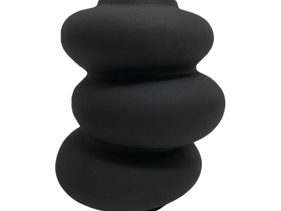 ΕΠΙΤΡΑΠΕΖΙΟ ΚΕΡΑΜΙΚΟ ΔΙΑΚΟΣΜΗΤΙΚΟ ROOK HM4628.02 ΜΑΥΡΟ ΜΑΤ Φ14x19Υεκ