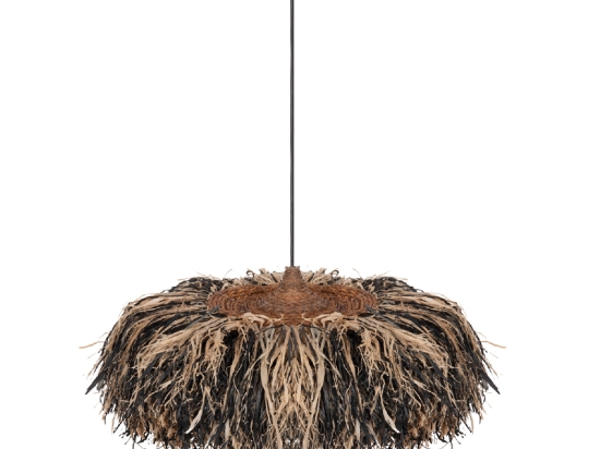 ΦΩΤΙΣΤΙΚΟ ΟΡΟΦΗΣ ORDEM HM4715 ΚΑΠΕΛΟ ΙΝΕΣ SISAL & ΜΠΑΝΑΝΑΣ-ΜΑΥΡΟ & ΦΥΣΙΚΟ Φ75εκ