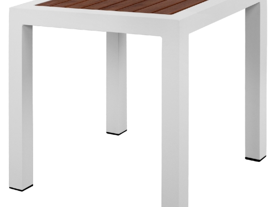 ΤΡΑΠΕΖΙ ΑΛΟΥΜΙΝΙΟΥ SABRA HM5403.01 ΛΕΥΚΟ ΜΕ POLYWOOD 45Χ45Χ45,5 εκ.