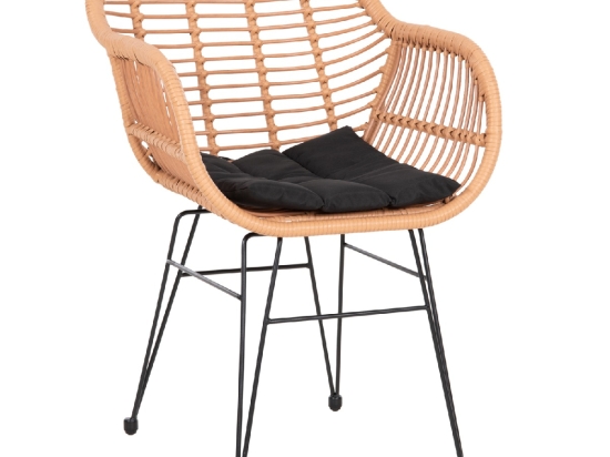 ΠΟΛΥΘΡΟΝΑ ΜΕ ΜΑΞΙΛΑΡΙ ΜΕΤΑΛΛΙΚΗ ALLEGRA HM5450.31 ΜΕ WICKER ΜΠΕΖ 58x59x82Υ