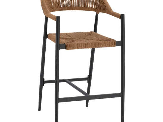 ΣΚΑΜΠΟ BAR ΑΛΟΥΜΙΝΙΟΥ GREGG HM5788.12 ΑΝΘΡΑΚΙ-ΜΠΕΖ ΤΗΣ ΑΜΜΟΥ ΣΥΝΘ.RATTAN 54x57x106Υεκ
