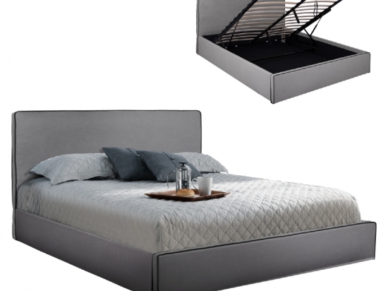 ΚΡΕΒΑΤΙ ALLIE HM584.01 160x200 εκ. ΜΕ ΑΠΟΘΗΚΕΥΤΙΚΟ ΧΩΡΟ ΓΚΡΙ ΥΦΑΣΜΑ