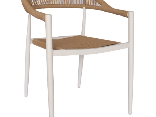 ΠΟΛΥΘΡΟΝΑ ΑΛΟΥΜΙΝΙΟΥ GRET HM5854.01 ΛΕΥΚΗ PE RATTAN ΜΠΕΖ 56x55,5x78Υεκ.