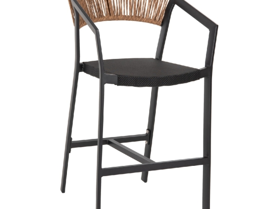ΣΚΑΜΠΟ ΑΛΟΥΜΙΝΙΟΥ ΜΑΥΡΟ HM5892.35 ΜΕΣ. ΥΨΟΥΣ-ΜE RATTAN & TΕΧΤLINE 57x57x99,5Yεκ.