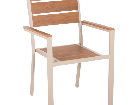 ΠΟΛΥΘΡΟΝΑ ΑΛΟΥΜΙΝΙΟΥ SAGA HM5981.04 ΣΑΜΠΑΝΙ-POLYWOOD ΣΕ ΦΥΣΙΚΟ 55x55x86Υεκ.