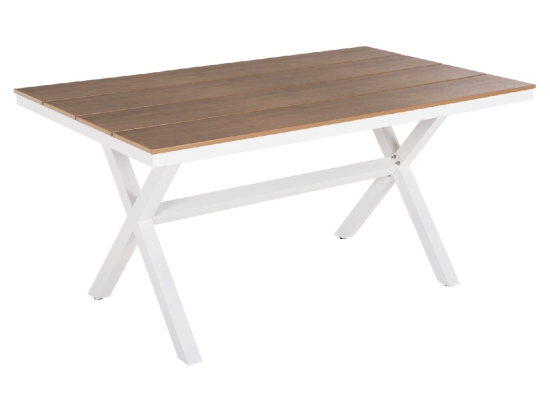 ΤΡΑΠΕΖΙ ΑΛΟΥΜΙΝΙΟΥ ΟΡΘΟΓΩΝΙΟ TAWNEE HM6037.02 ΛΕΥΚΟ-POLYWOOD ΦΥΣΙΚΟ 150x89,5x73Υεκ