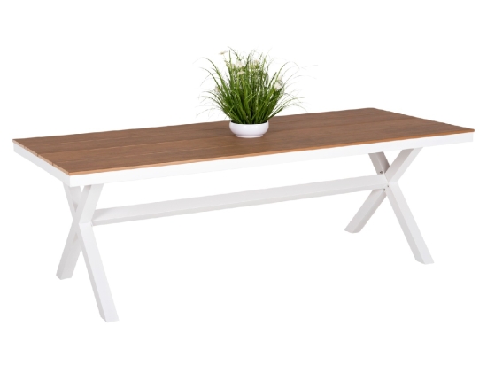ΤΡΑΠΕΖΙ ΑΛΟΥΜΙΝΙΟΥ ΟΡΘΟΓΩΝΙΟ TAWNEE HM6039.02 ΛΕΥΚΟ-POLYWOOD ΦΥΣΙΚΟ 219,5x89,5x73Υ