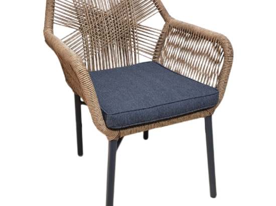 ΠΟΛΥΘΡΟΝΑ TOPIN HM6048.03 ΑΛΟΥΜΙΝΙΟ ΑΝΘΡΑΚΙ-P.E. RATTAN ΜΠΕΖ-ΜΑΞΙΛΑΡΙ ΑΝΘΡΑΚΙ