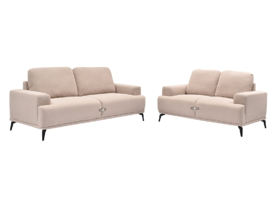 ΣΕΤ ΣΑΛΟΝΙ 2ΤΜΧ 3Θ+2Θ TERIN HM6069.01 ΜΠΕΖ ΥΦΑΣΜΑ-ΜΑΥΡΑ ΜΕΤΑΛΛΙΚΑ ΠΟΔΙΑ