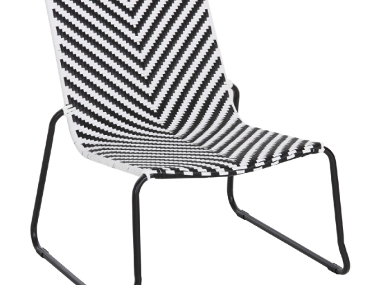 ΜΕΤΑΛΛΙΚΗ ΚΑΡΕΚΛΑ PONY HM6082 ΜΑΥΡΟ & ΑΣΠΡΟ ΣΥΝΘ.RATTAN 66x68x75Υεκ.