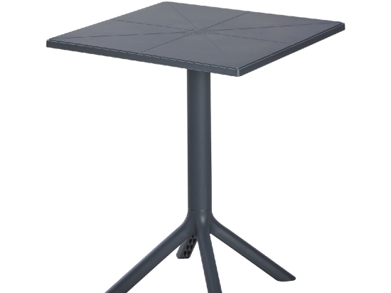 ΤΡΑΠΕΖΙ ΠΟΛΥΠΡΟΠΥΛΕΝΙΟΥ ΤΕΤΡΑΓΩΝΟ TERRIN HM6125.20 ΣΚΟΥΡΟ ΓΚΡΙ 60,5x60,5x76,5Υεκ.