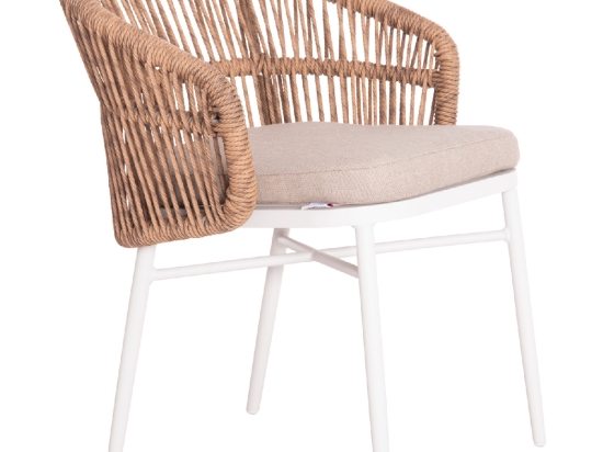 ΠΟΛΥΘΡΟΝΑ ΑΛΟΥΜΙΝΙΟΥ ORIN HM6265.02 ΛΕΥΚΗ-P.E.RATTAN ΦΥΣΙΚΟ-ΜΠΕΖ ΜΑΞΙΛΑΡΙΑ 58x61x75Υ