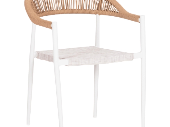 ΠΟΛΥΘΡΟΝΑ BERG HM6284.01 ΑΛΟΥΜΙΝΙΟ & TEXTILENE ΛΕΥΚΟ--P.E.TWISTED RATTAN 55x56x79Υεκ